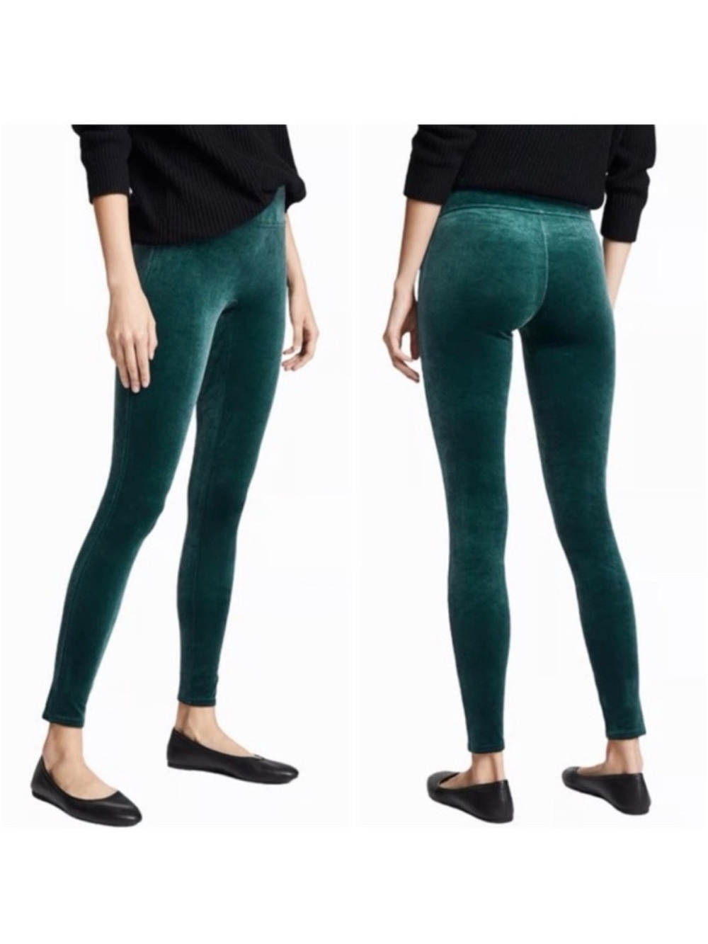 SPANX forest green High-Waisted velvet Leggings